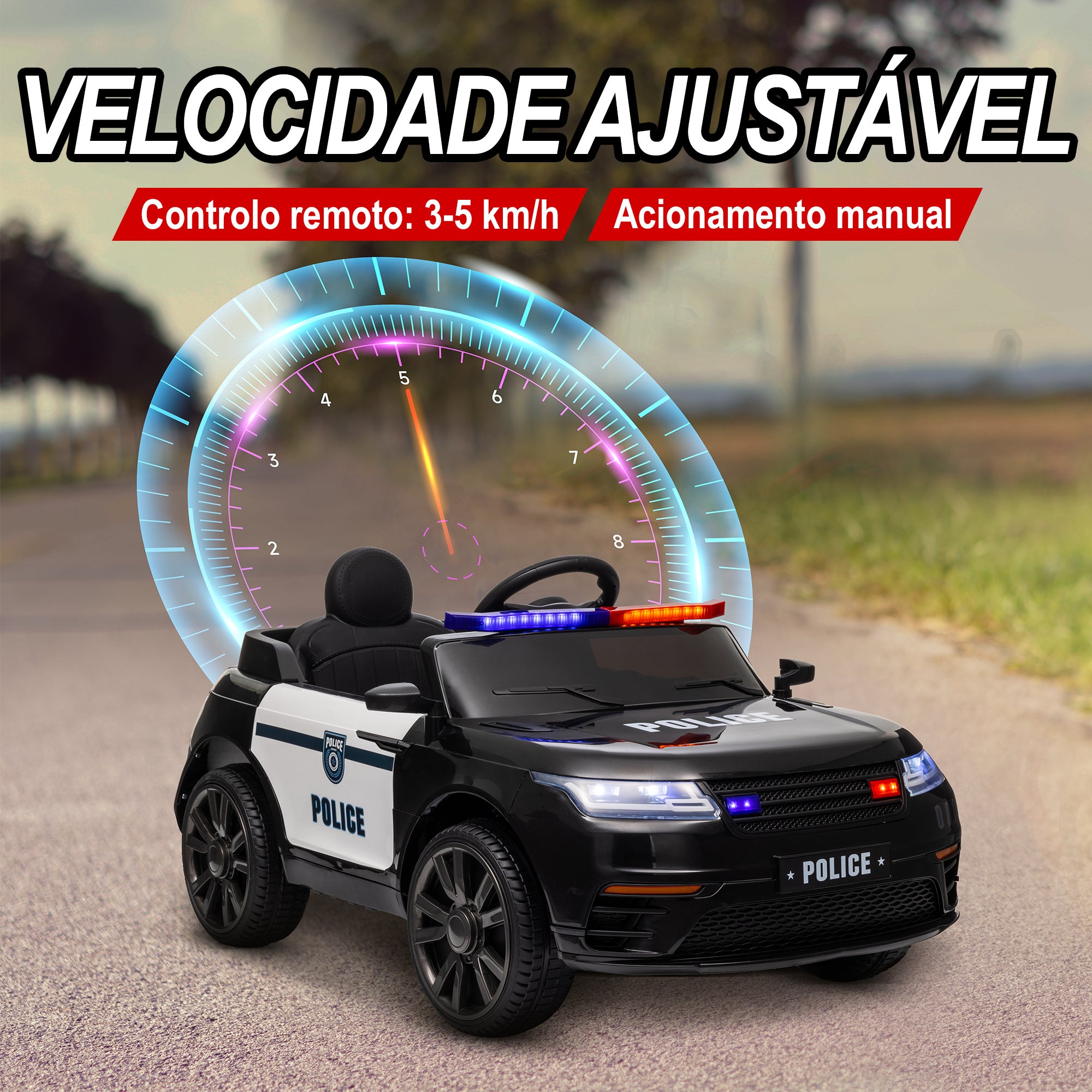 Carro Elétrico Infantil 112x66x50 cm Preto