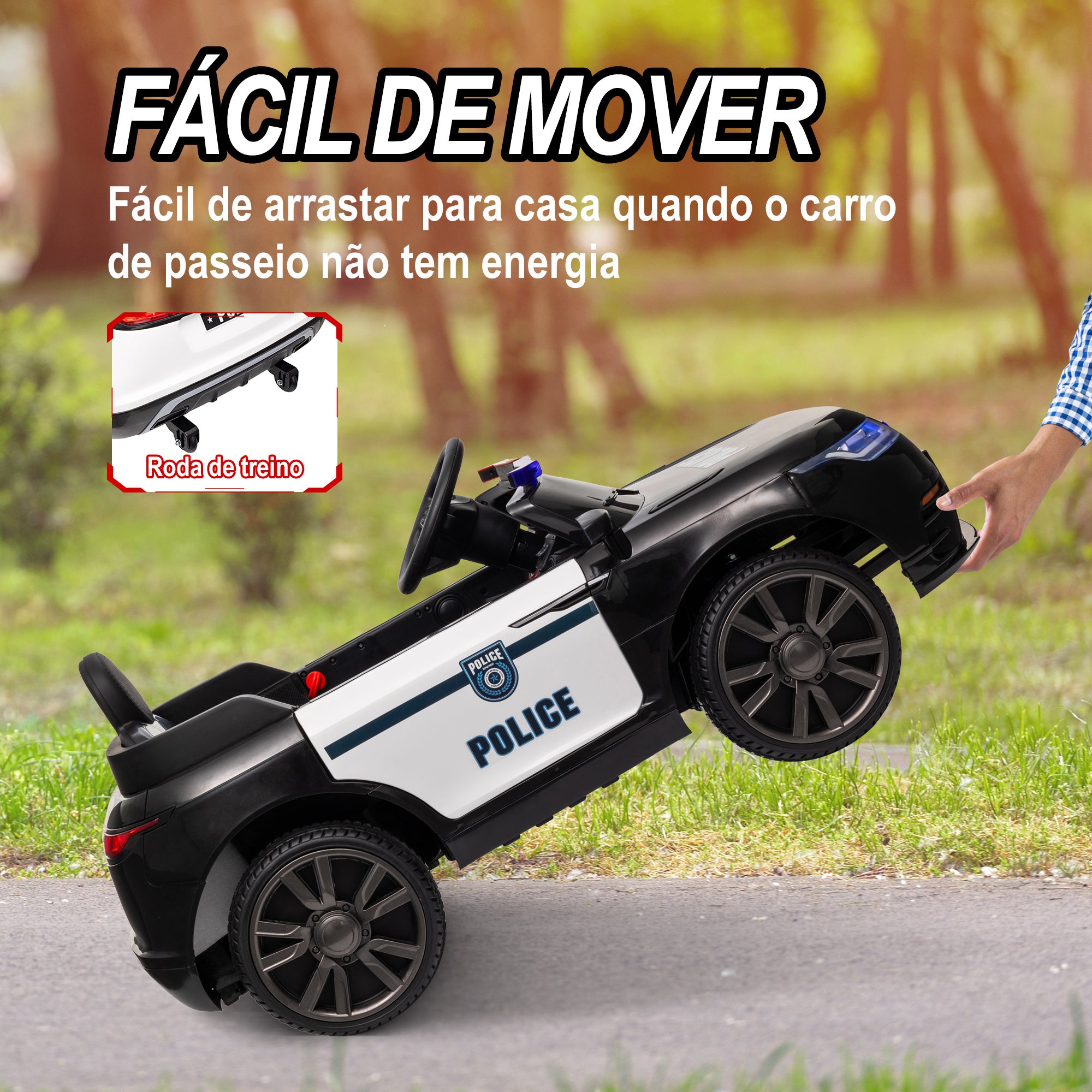 Carro Elétrico Infantil 112x66x50 cm Preto
