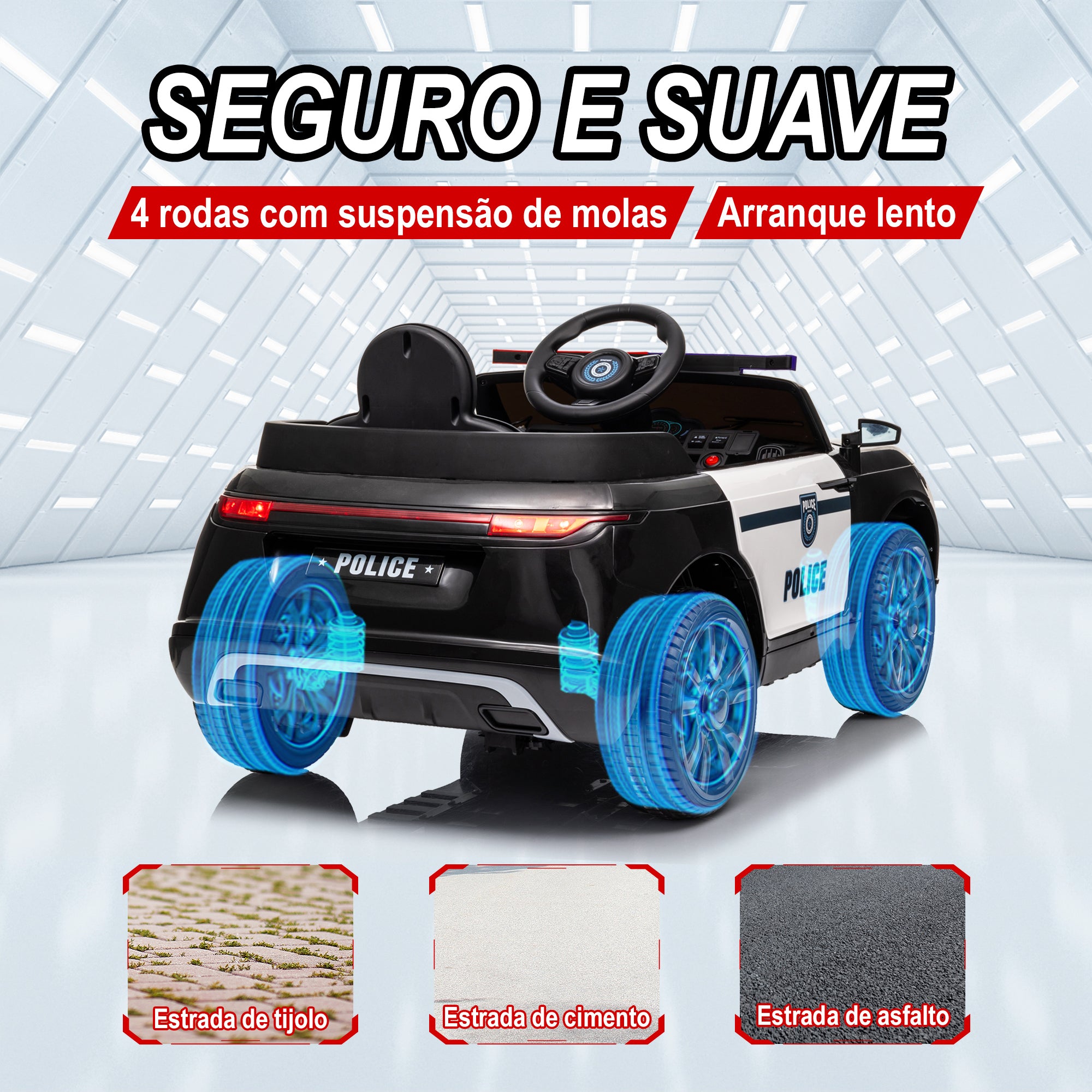 Carro Elétrico Infantil 112x66x50 cm Preto