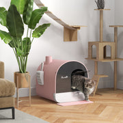 Caixa de Areia para Gatos Fechada - 43x44x47 cm - Rosa