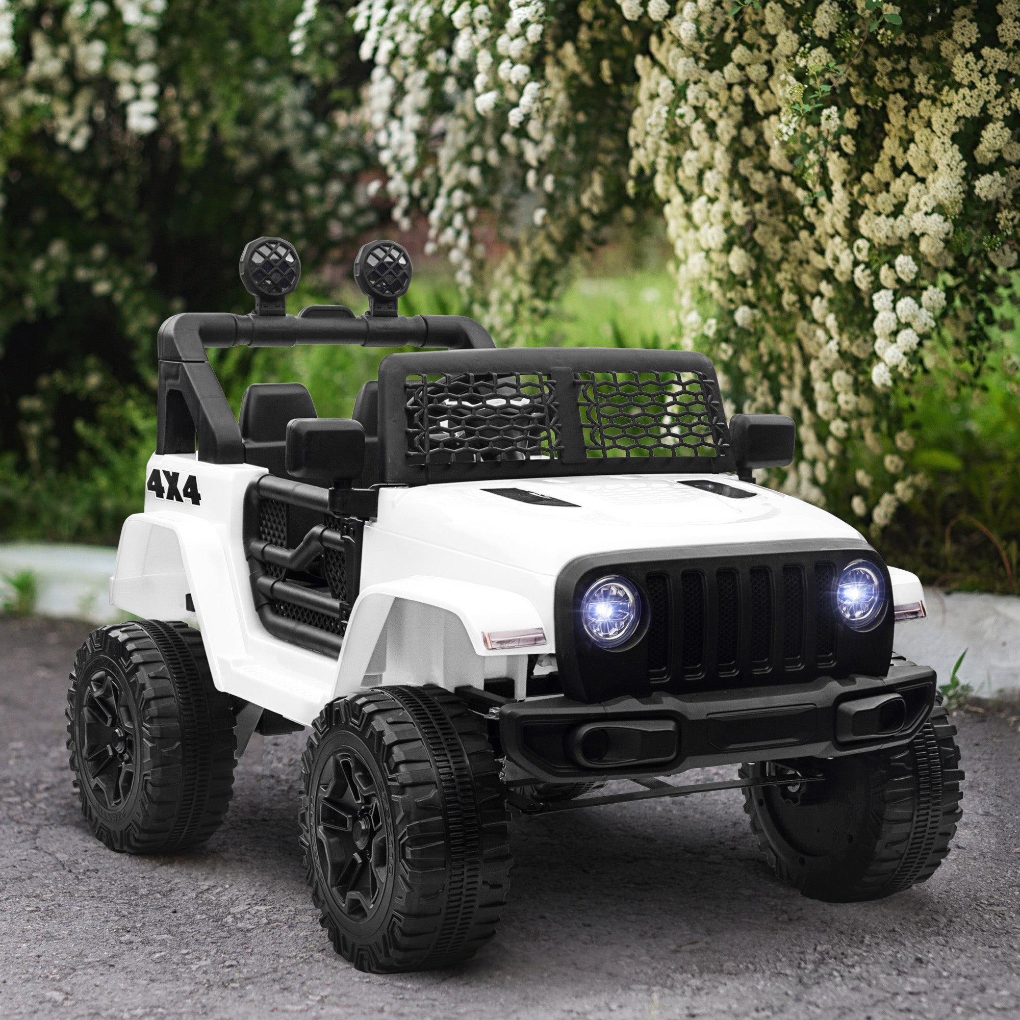 Carro Elétrico Infantil Branco 100x65x72cm - Diversão Segura para Crianças