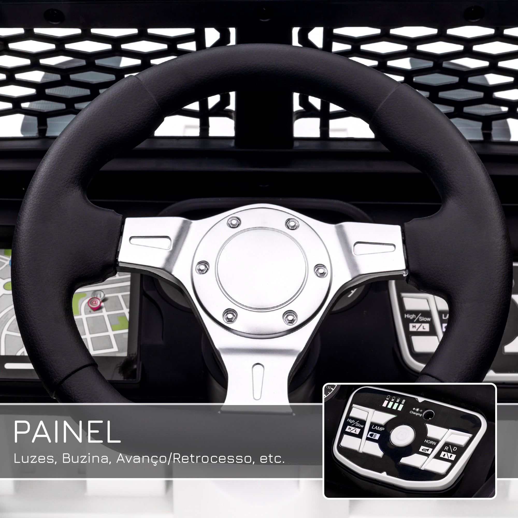 Carro Elétrico Infantil Branco 100x65x72cm - Diversão Segura para Crianças