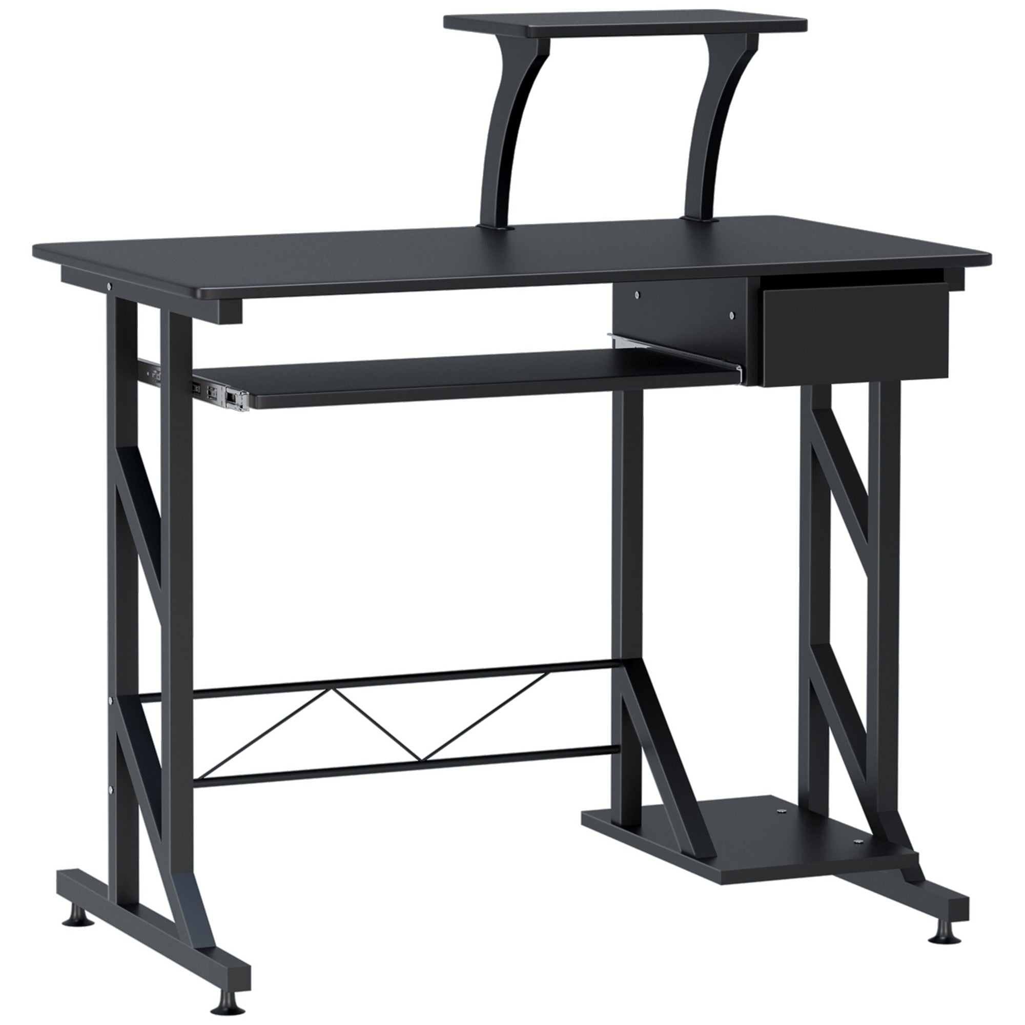 Secretária de Computador com Gaveta e Suporte para CPU 90x50x95 cm - Cor Preto