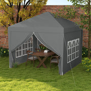 Tenda de Jardim Cinzenta 295x295x195-258 cm com Paredes Amovíveis e Bolsa de Transporte