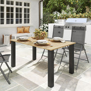 Mesa de Jardim Retangular 150x90x73 cm Marrom Claro e Preto