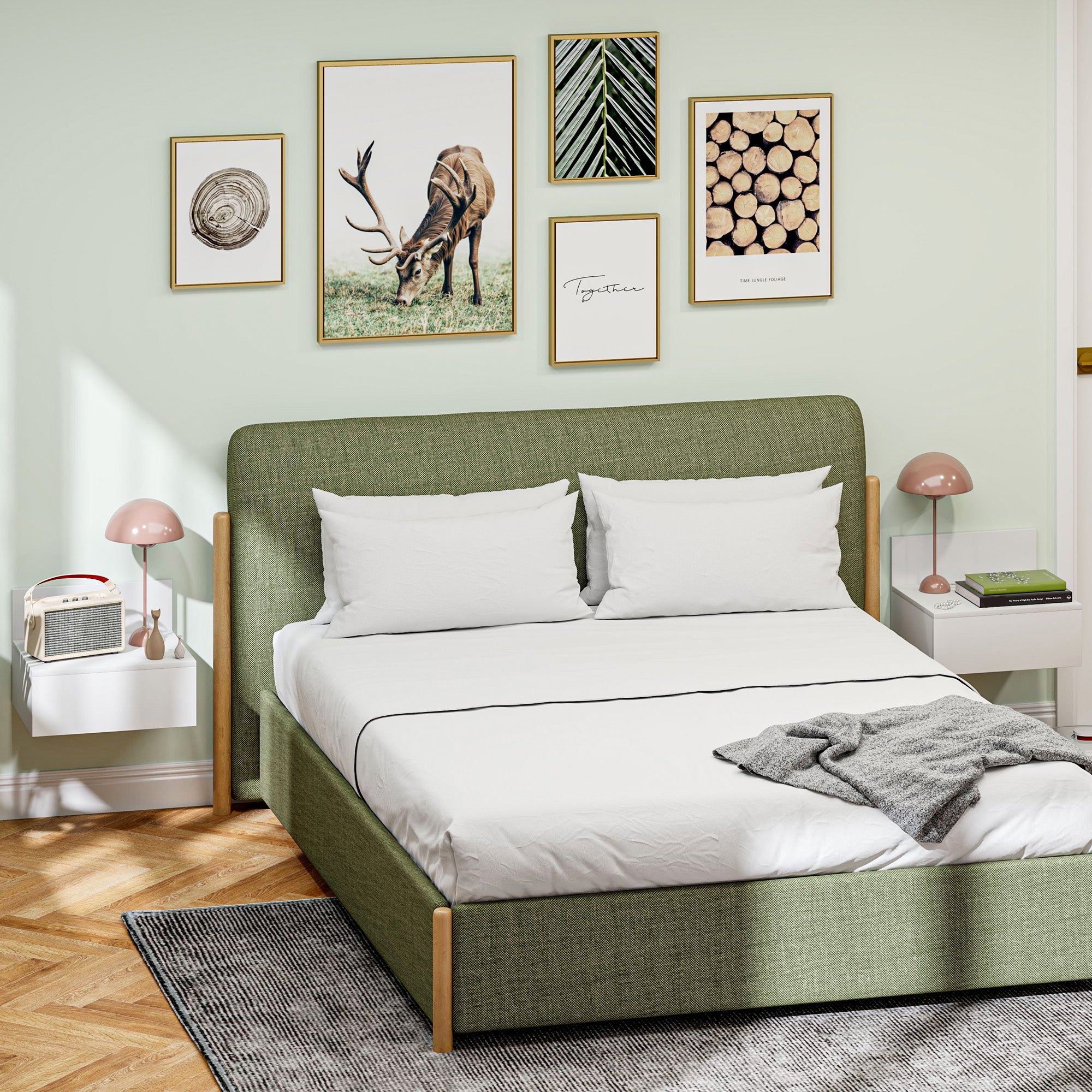 Conjunto de 2 Mesas de Cabeceira Flutuantes 43x36,5x30,5 cm - Branco