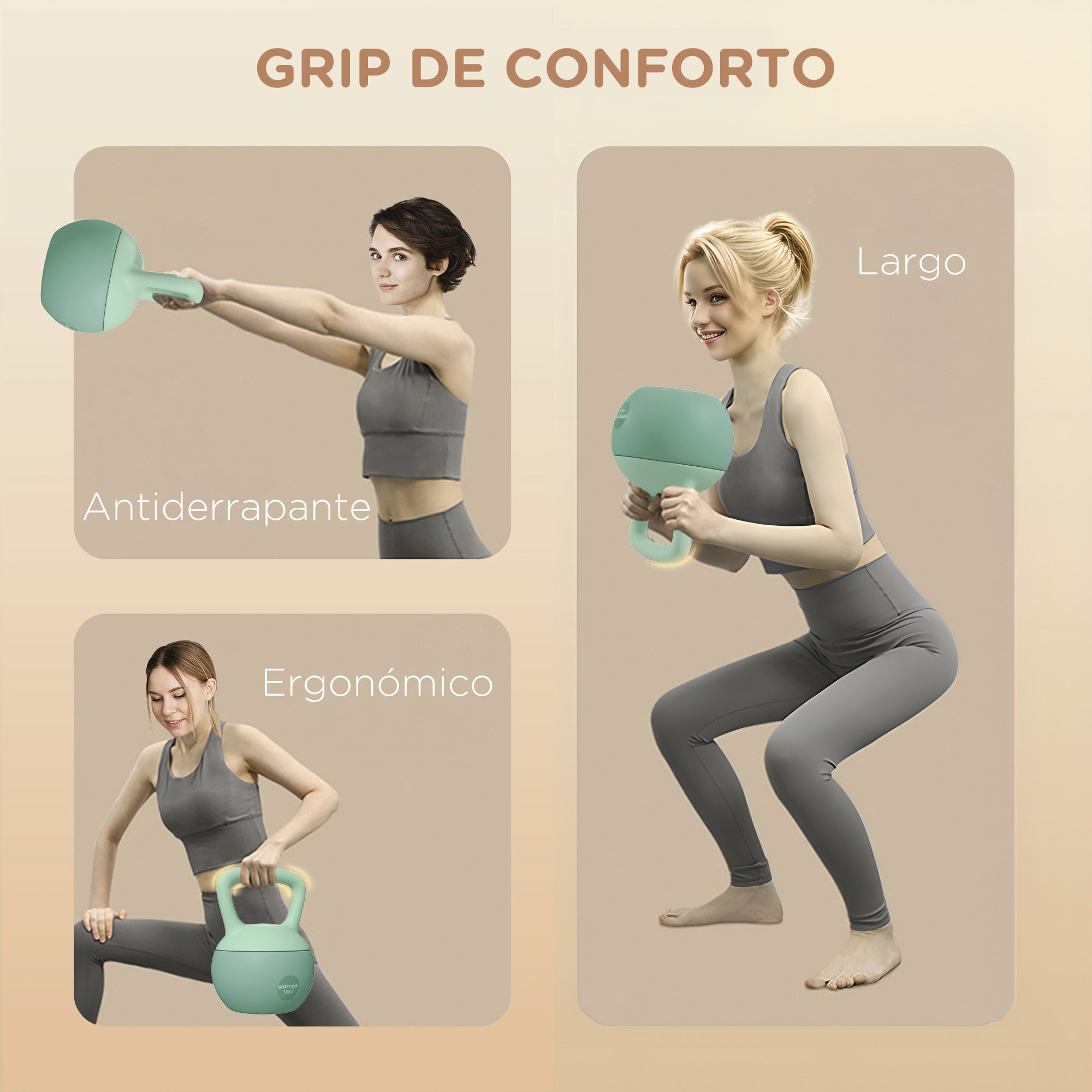 Kettlebell 10 kg Verde 21x21x30 cm - Treino Musculação em Casa