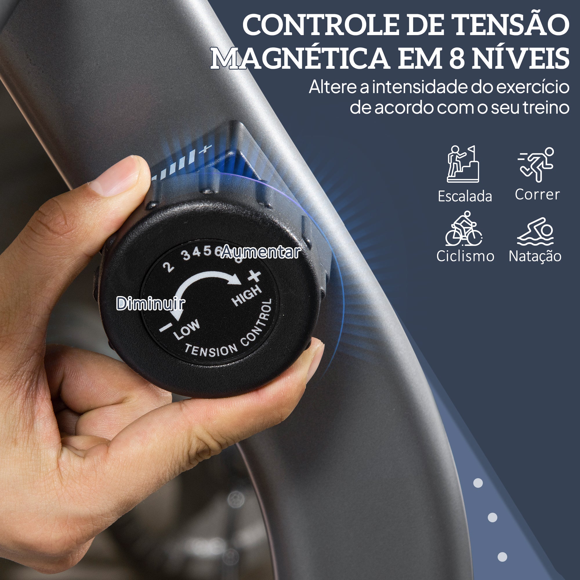 Bicicleta Ergométrica Reclinável Cinza 121,5-136x62,5x98 cm