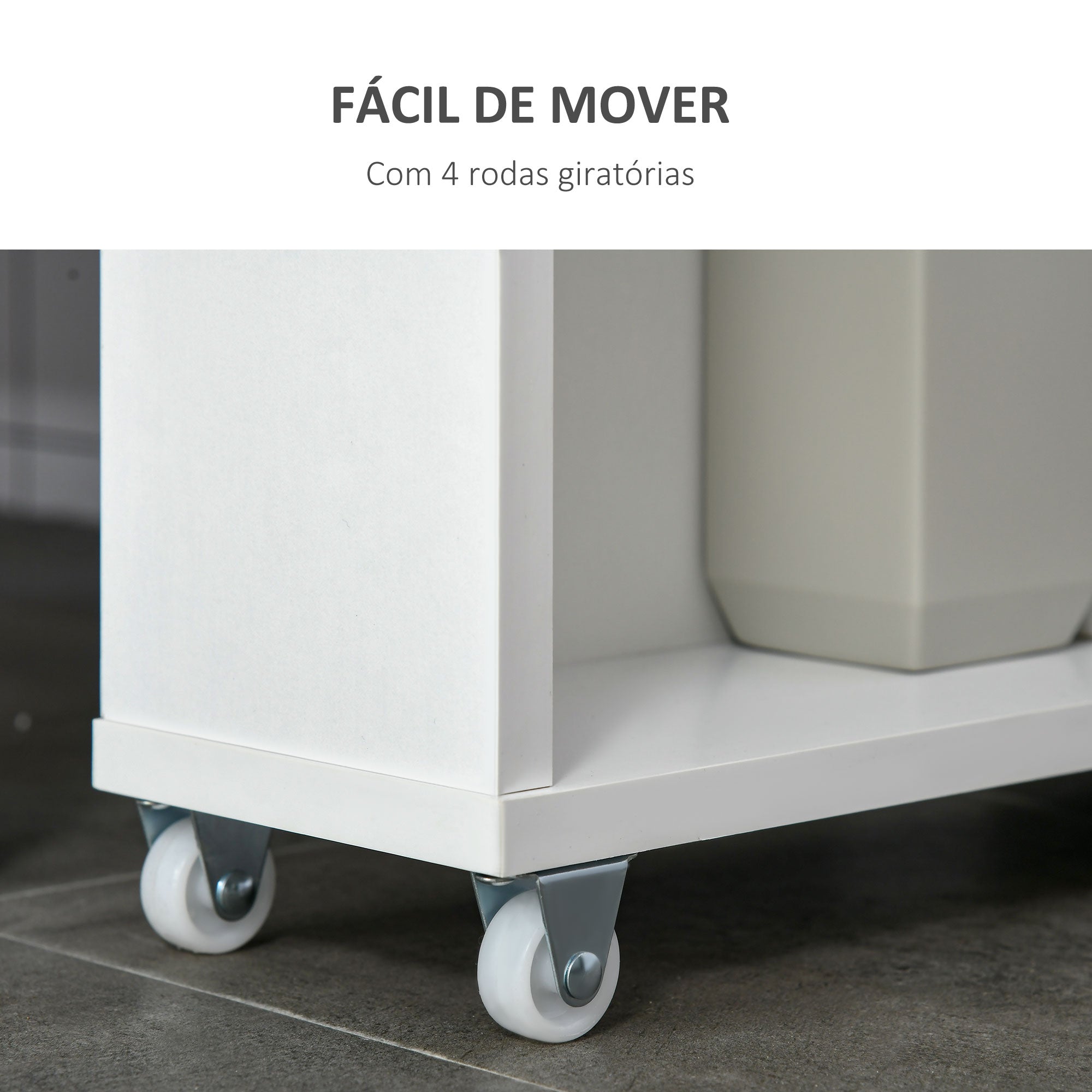 Gabinete Auxiliar de Banheiro 3 Prateleiras Branco 50x13x67,5 cm