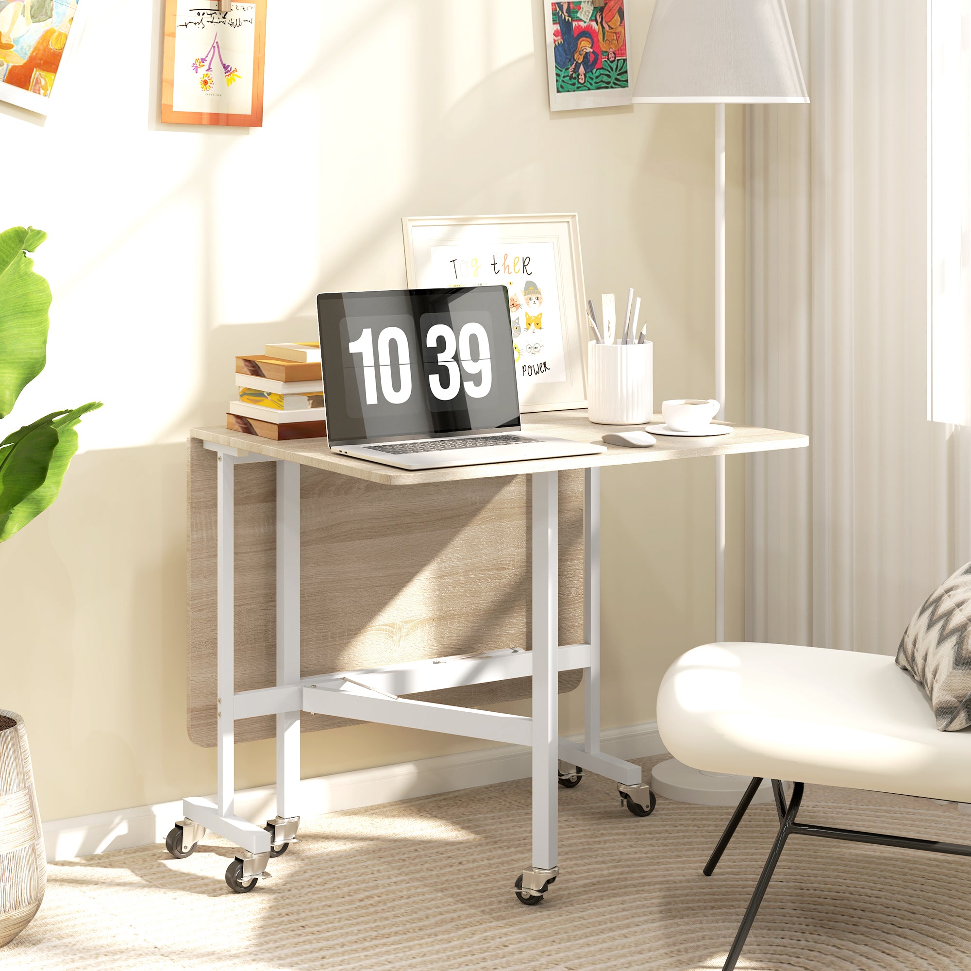 Mesa Dobrável de Cozinha 120x80x73 cm Cor de Madeira Natural