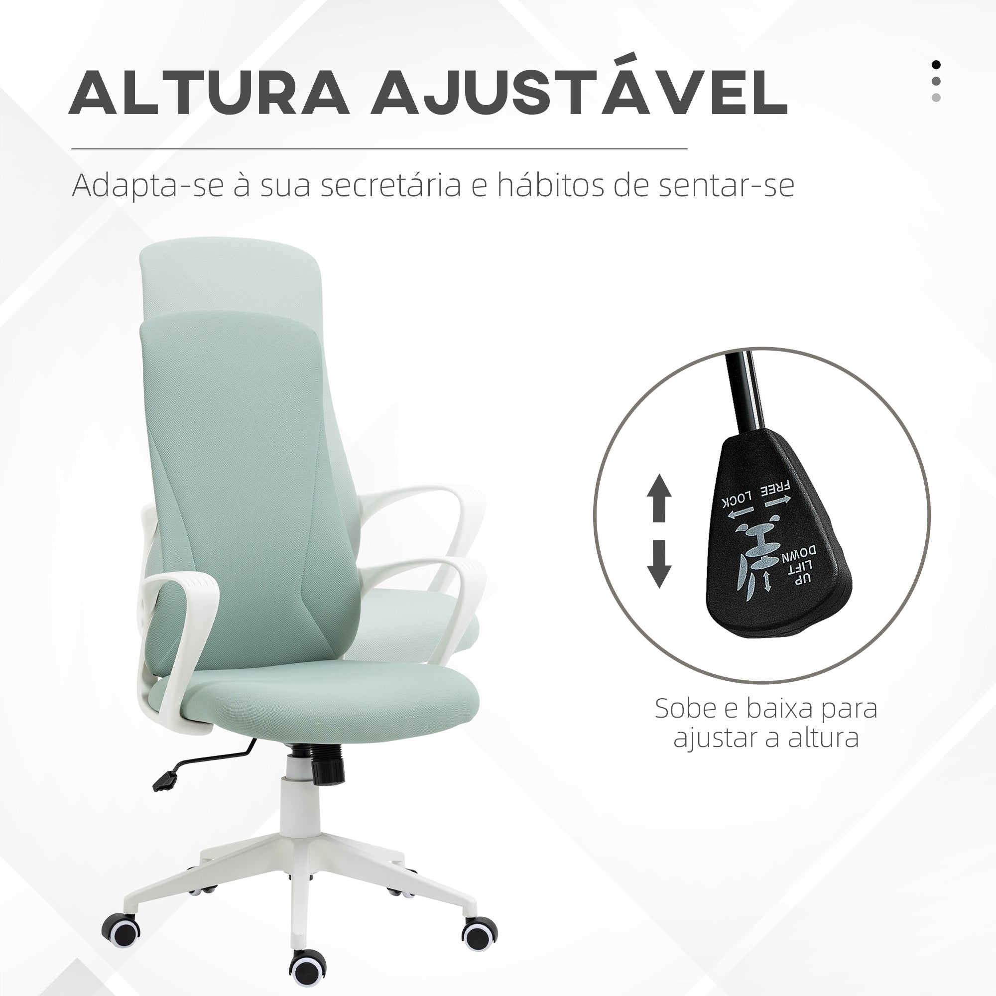 Cadeira de Escritório Ergonómica Verde 62x56x110-119,5 cm