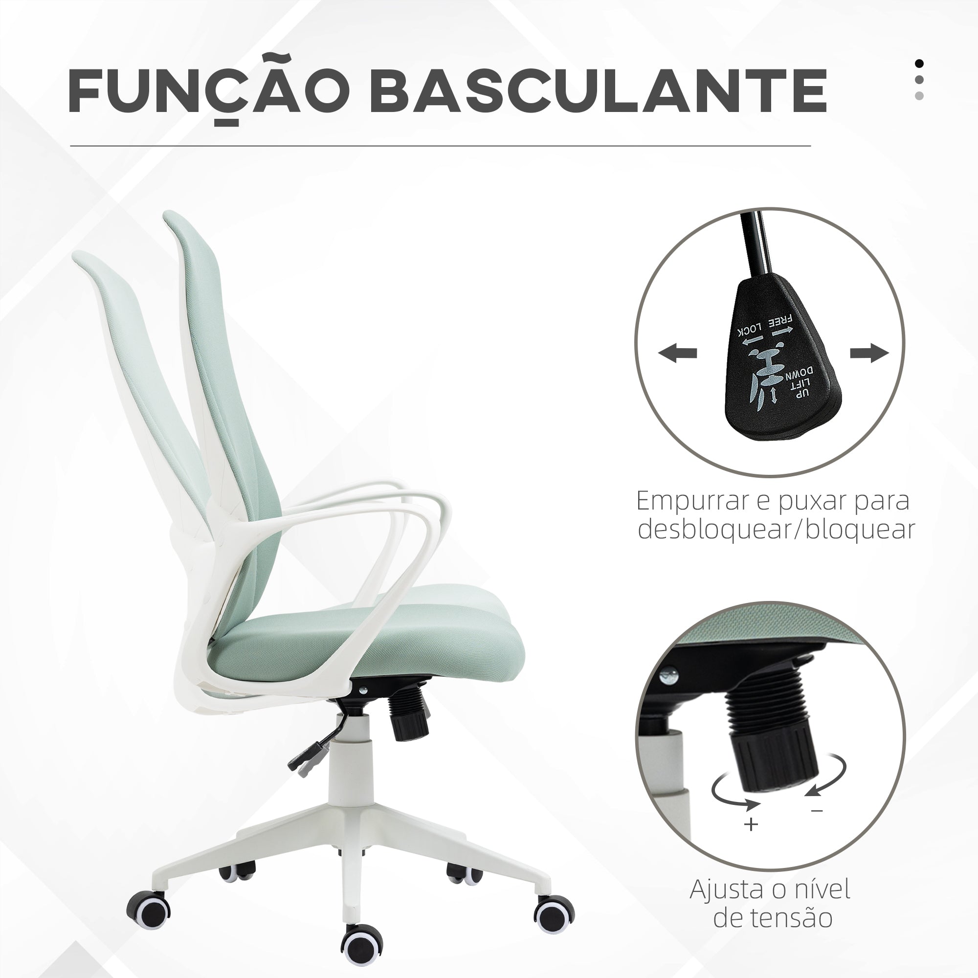 Cadeira de Escritório Ergonómica Verde 62x56x110-119,5 cm