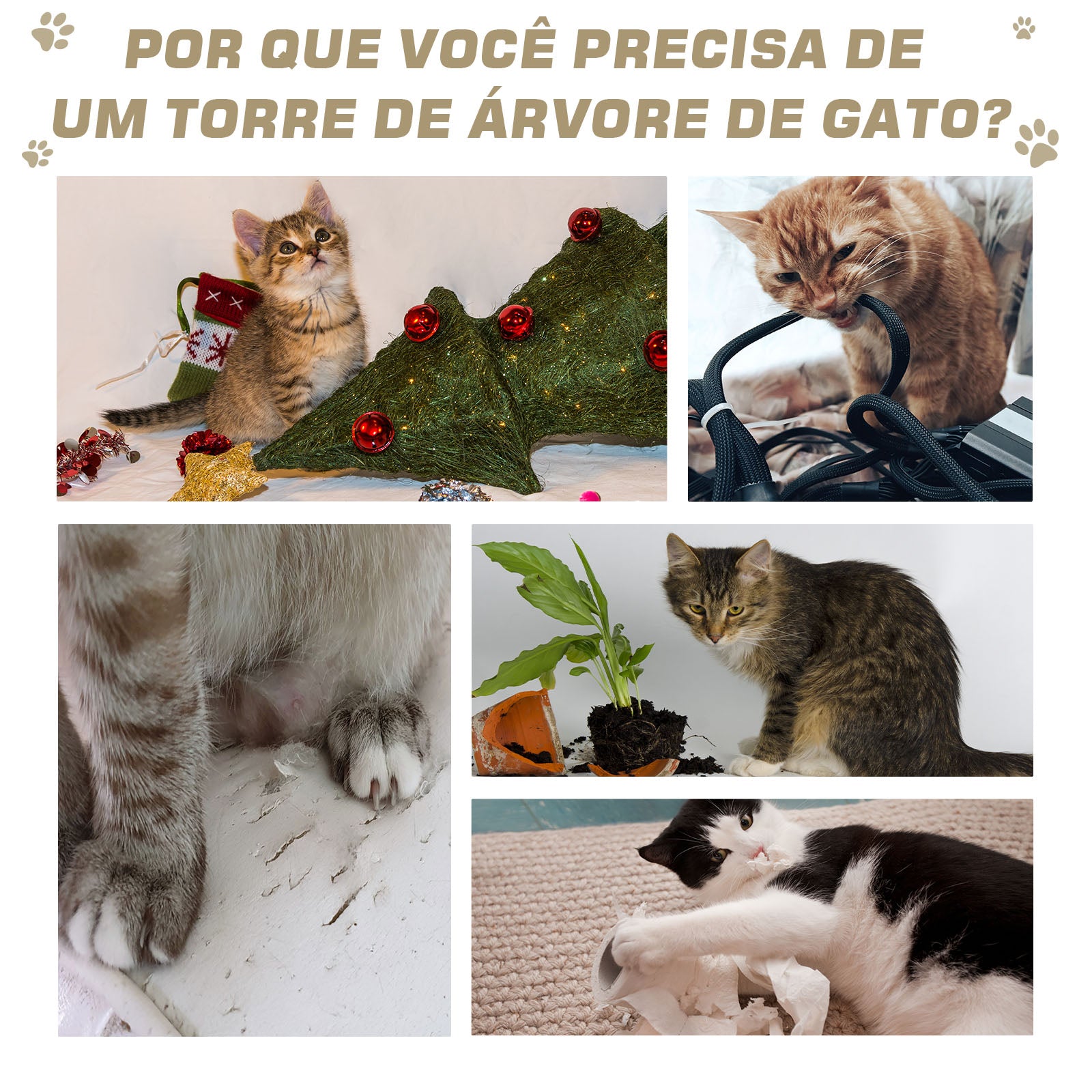 Arranhador em Forma de Cilindro para Gatos 37,5x37,5x70 cm - Castanho Claro e Bege