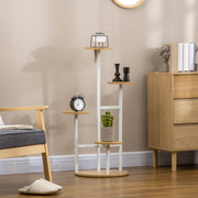 Suporte para Plantas de 4 Níveis 40x40x95,5cm em Madeira e Branco