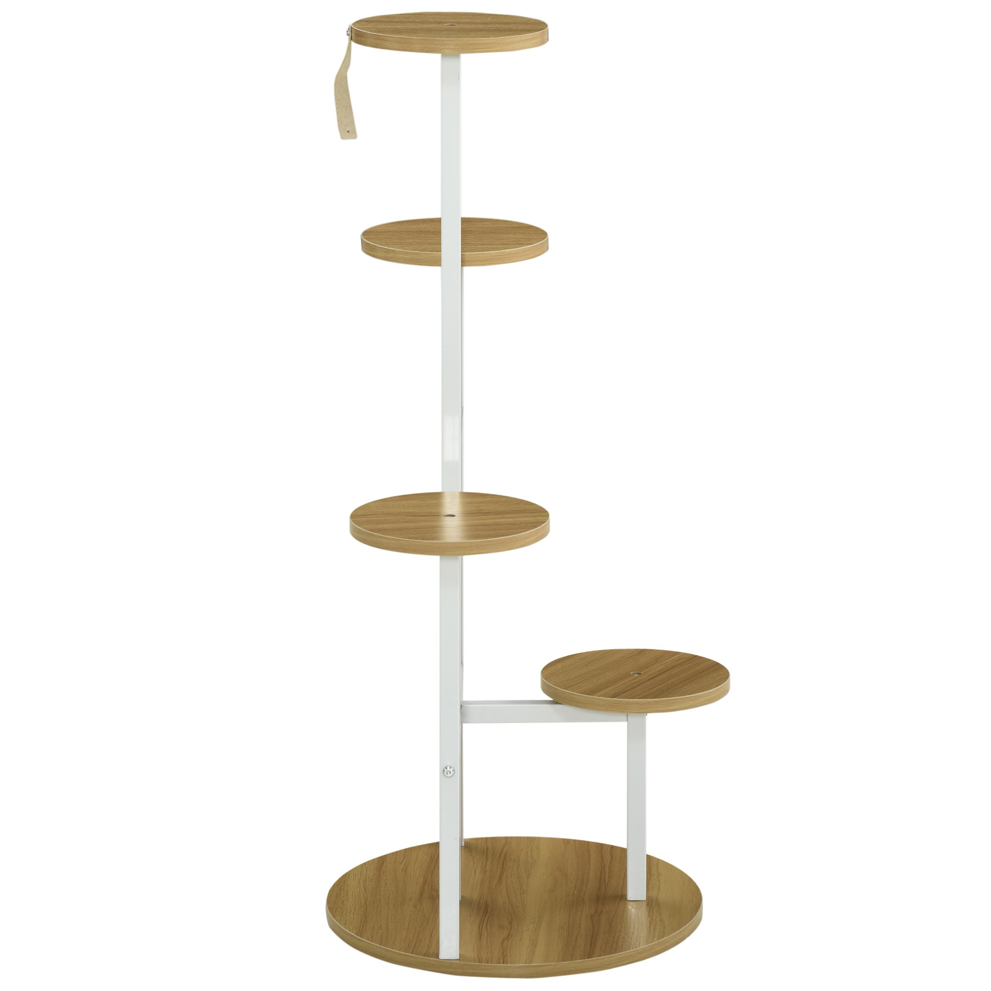 Suporte para Plantas de 4 Níveis 40x40x95,5cm em Madeira e Branco