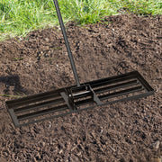 Rastrillo Nivelador de Relva Ferramenta de Jardim Resistente com Pega Ergonómica para Solo para Jardim Pátio Quinta 91 x 25 cm - Preto