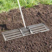 Rastrillo Nivelador de Relva Ferramenta de Jardim Resistente com Pega Ergonómica para Solo para Jardim Pátio Quinta 91 x 25 cm-Prateado