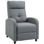 Poltrona Reclinável Cinza 67x87x98 cm - Estofada em Tecido de Linho