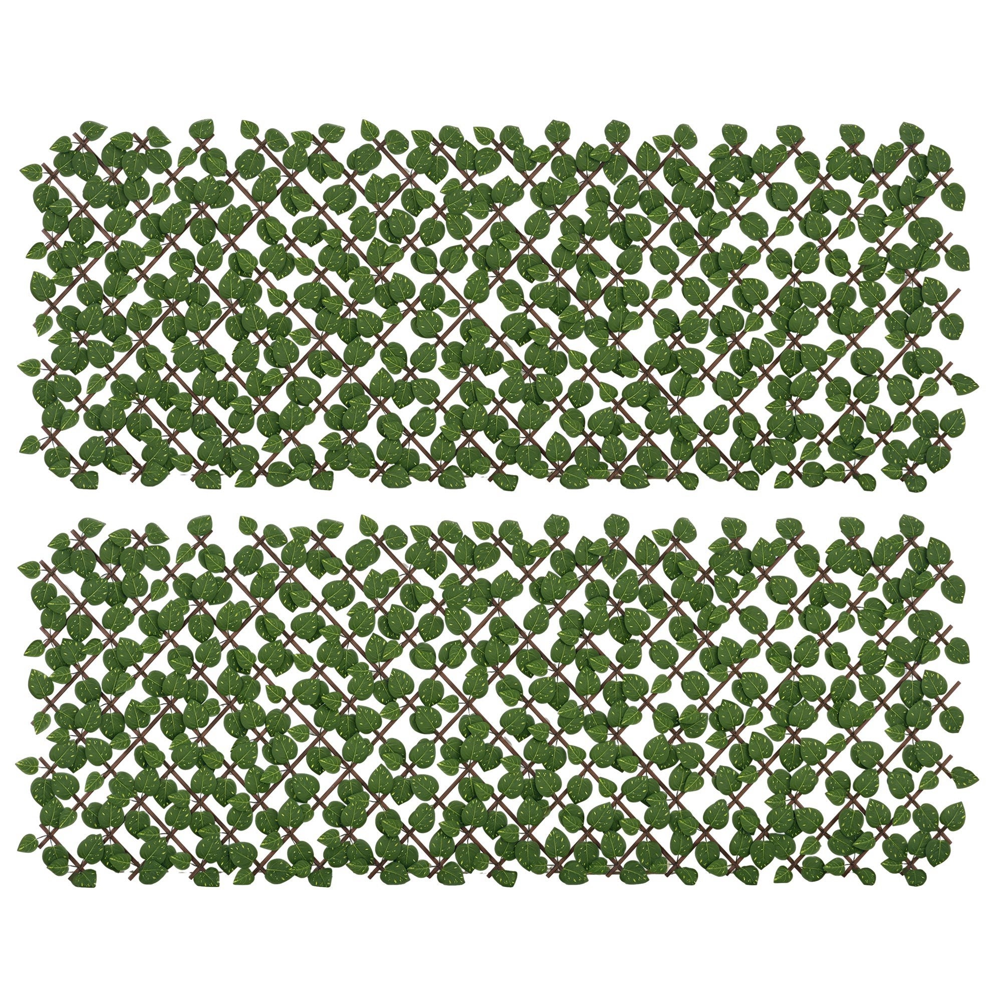 Vedação Artificial Verde 200x100x8 cm - Conjunto de 2 Peças para Privacidade de Jardim