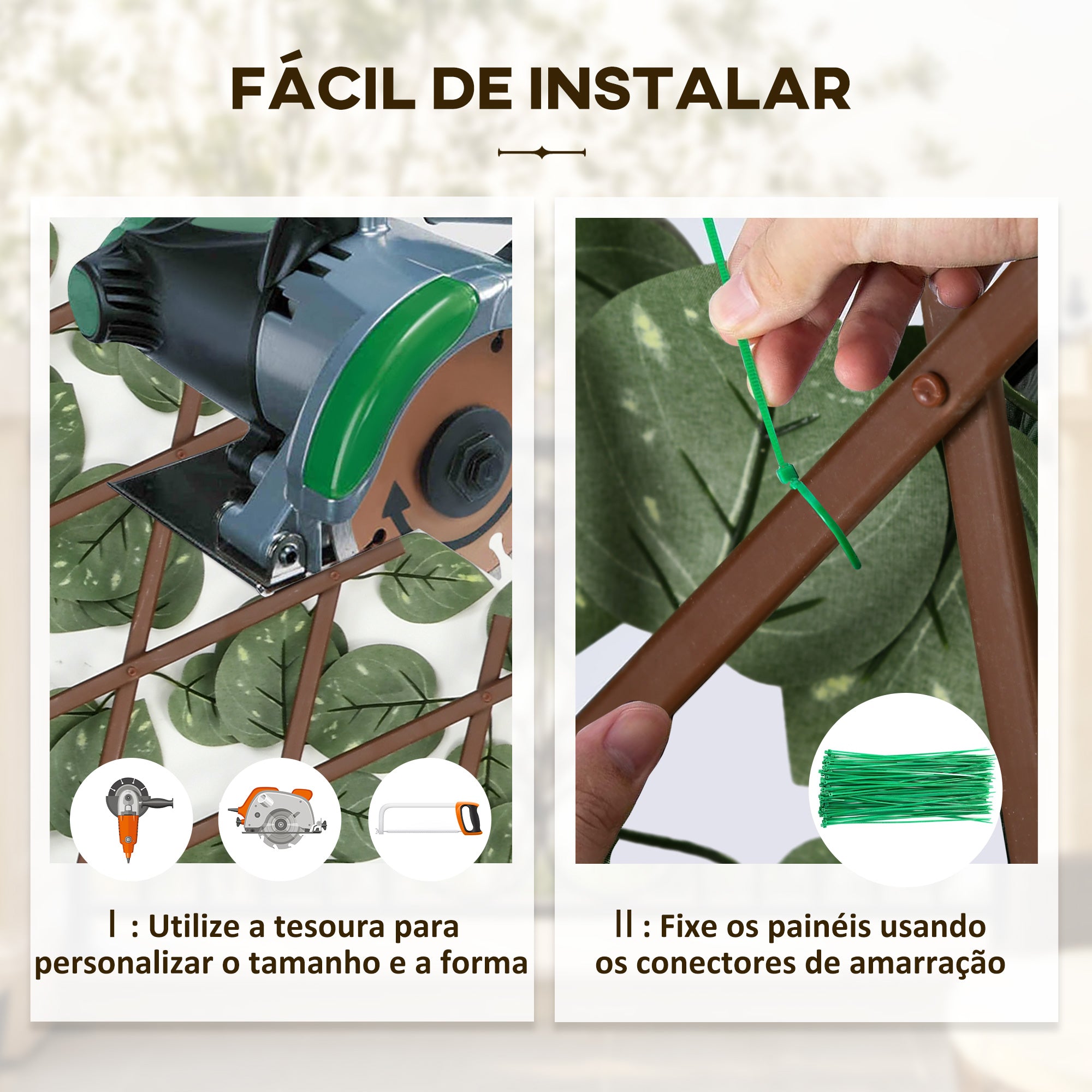 Vedação Artificial Verde 200x100x8 cm - Conjunto de 2 Peças para Privacidade de Jardim