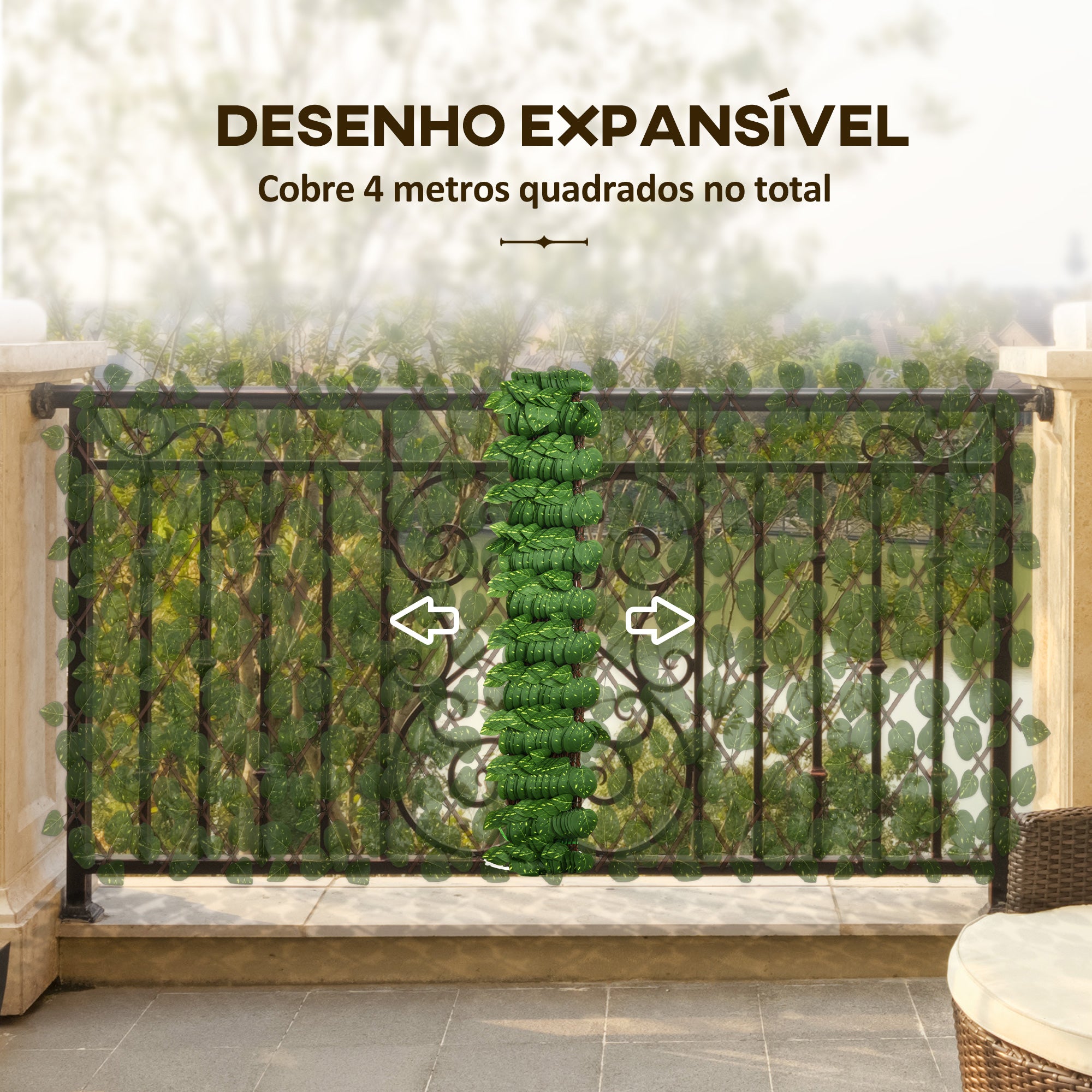 Vedação Artificial Verde 200x100x8 cm - Conjunto de 2 Peças para Privacidade de Jardim