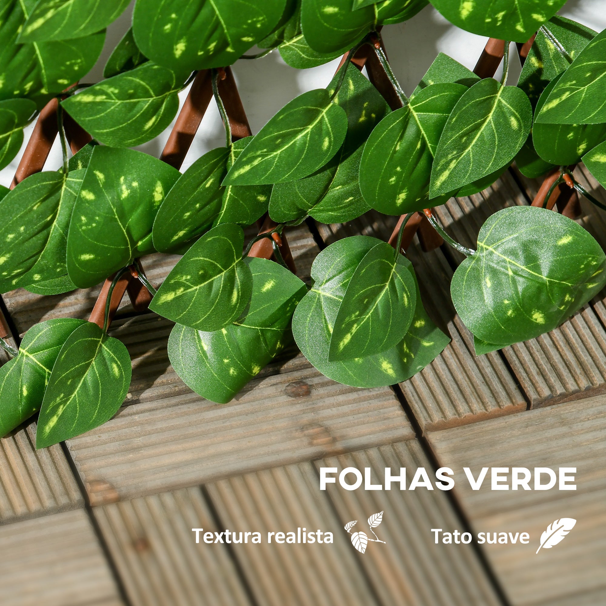 Vedação Artificial Verde 200x100x8 cm - Conjunto de 2 Peças para Privacidade de Jardim