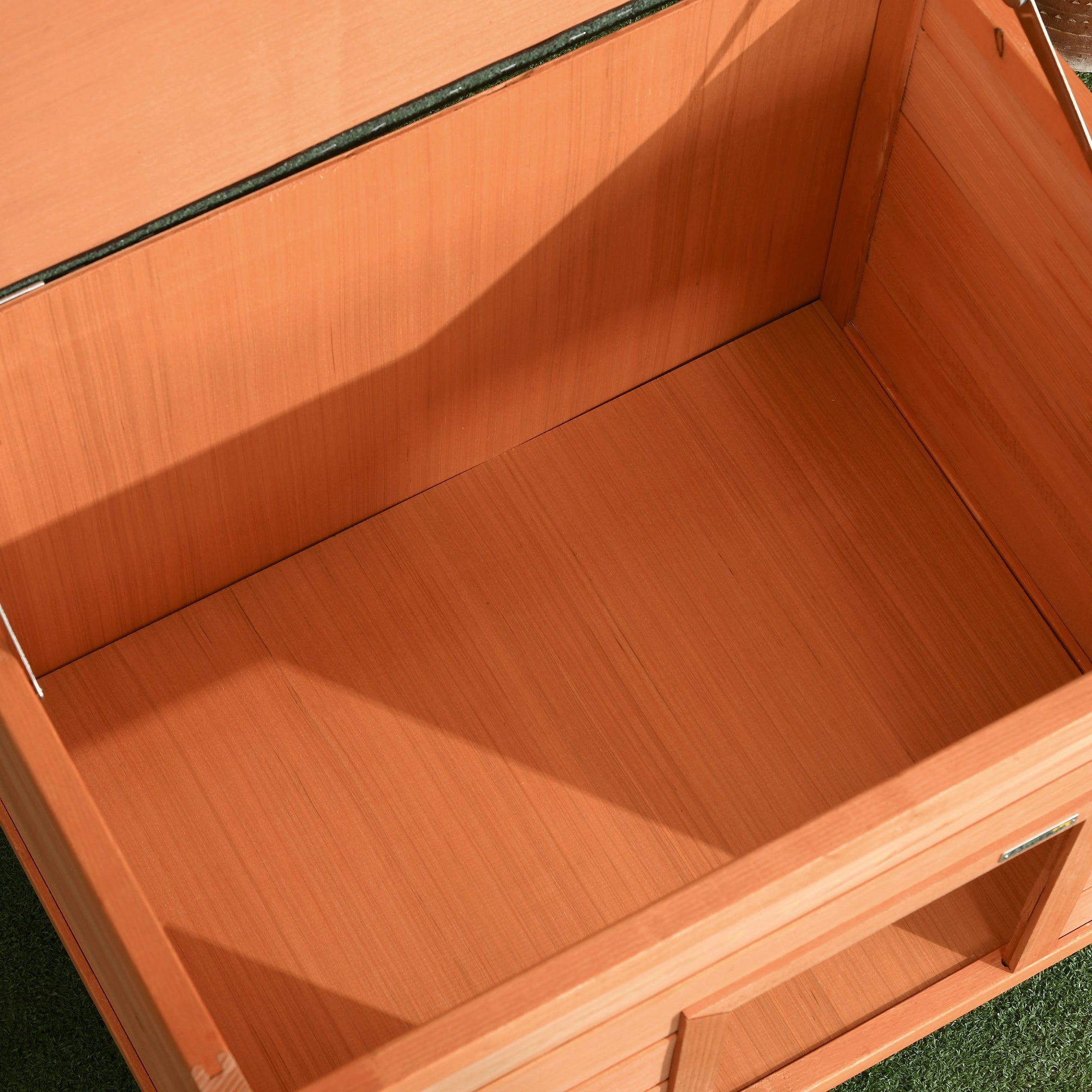 Casa para Cães de Madeira Elevada 85x58x58cm Cor Natural