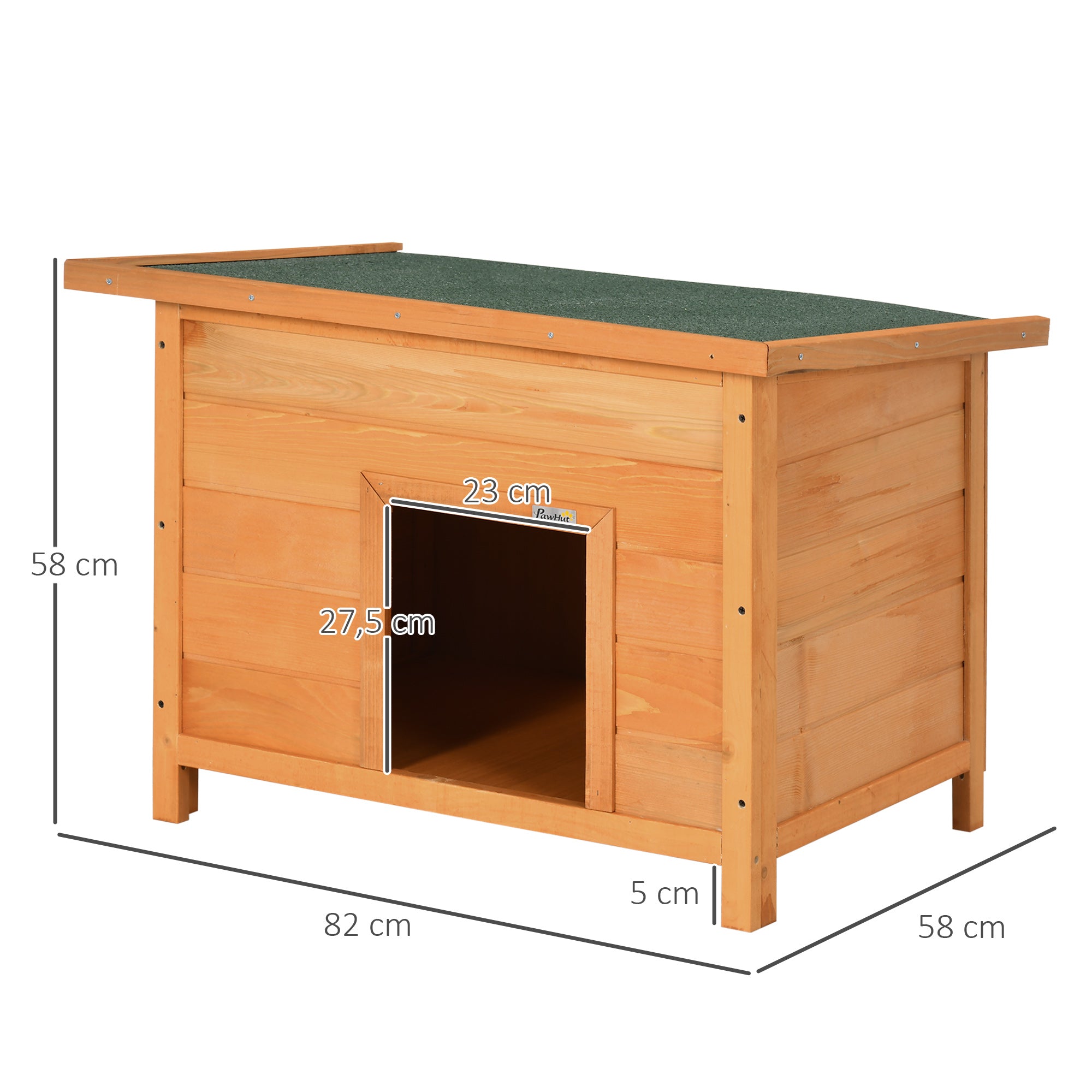 Casa para Cães de Madeira Elevada 85x58x58cm Cor Natural