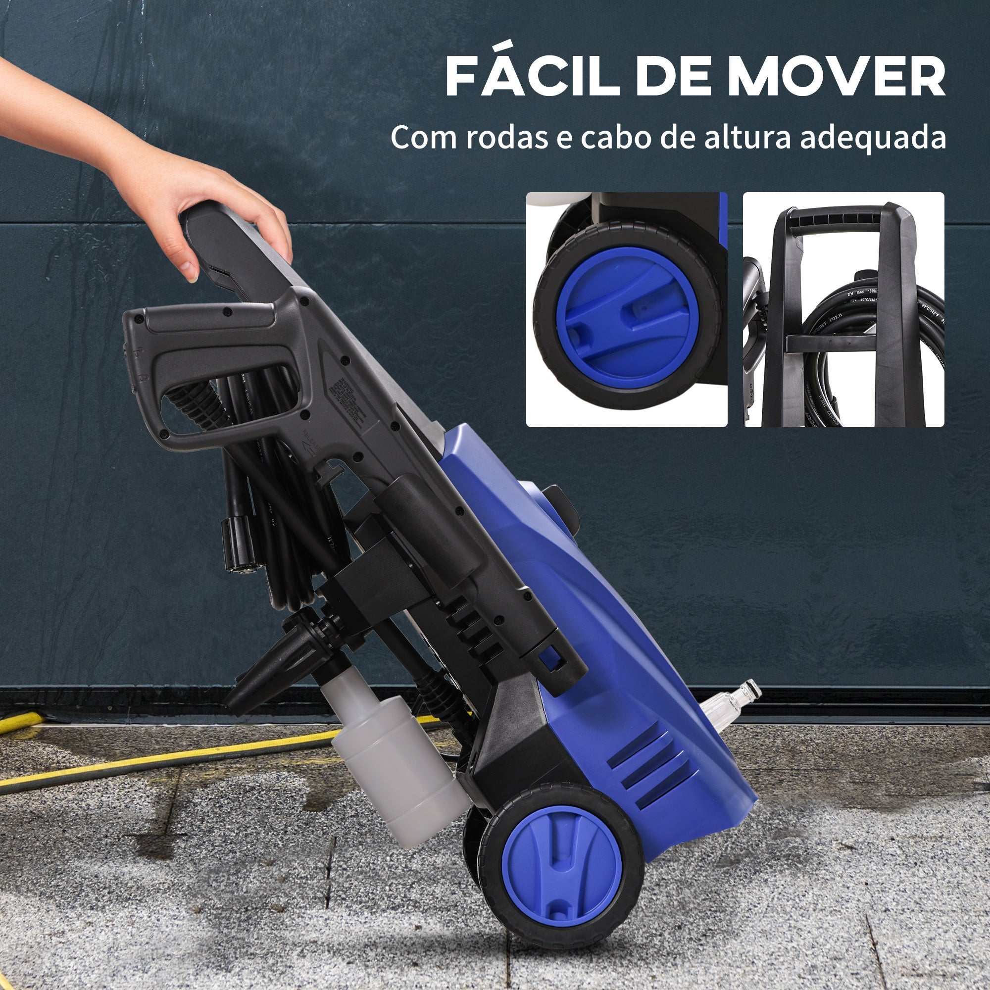 Lavadora de Alta Pressão – 32x24x65 cm – Azul – Polipropileno