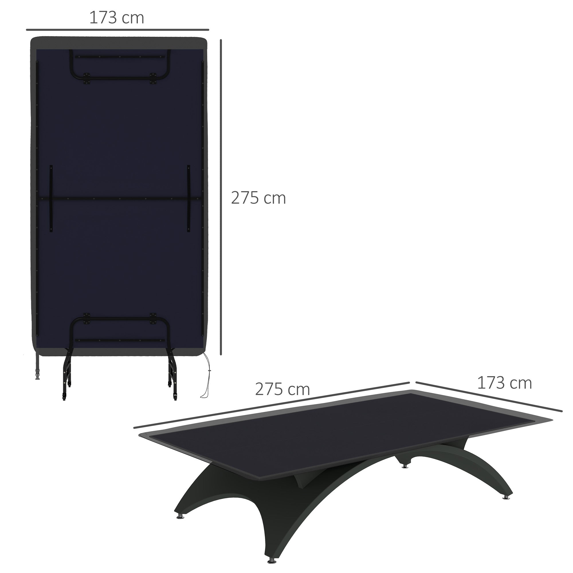 Capa Protetora para Mesa de Ping Pong 275x153x5 cm - Cor Preto