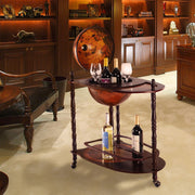 Minibar com globo e rodas Vintage 70x45x89cm