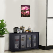 Aparador de Cozinha Armário de Arrumação Gabinete Consola com 2 Prateleiras 2 Portas 106 x 33 x 62,5 cm Preto