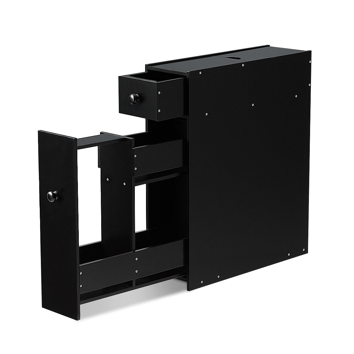 Armário de Casa de Banho Gabinete de Arrumação 2 Gavetas Roupão Branco para Cozinha Sala Escritório 16 x 48,5 x 58 cm