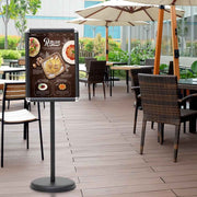 Expositor de Menu A3 em Pé Regulável para Publicidade Preto 32,7 x 45 x 89,5-134 cm