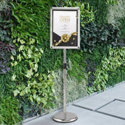 Suporte de Exibição de Cartaz A3 com Estrutura de Pé Expositor de Pavimento Publicitário 32,7 x 45 x 89,5-134 cm