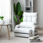 Sofá Confortável Individual com Almofada Cama Dobrável Multifuncional para Quarto Sala Varanda 67 x 65 x 72 cm Branco