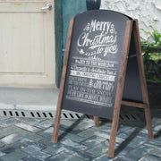 Pizarra de Madeira Dobrável para Exterior em Preto 2 Lados 80x45cm