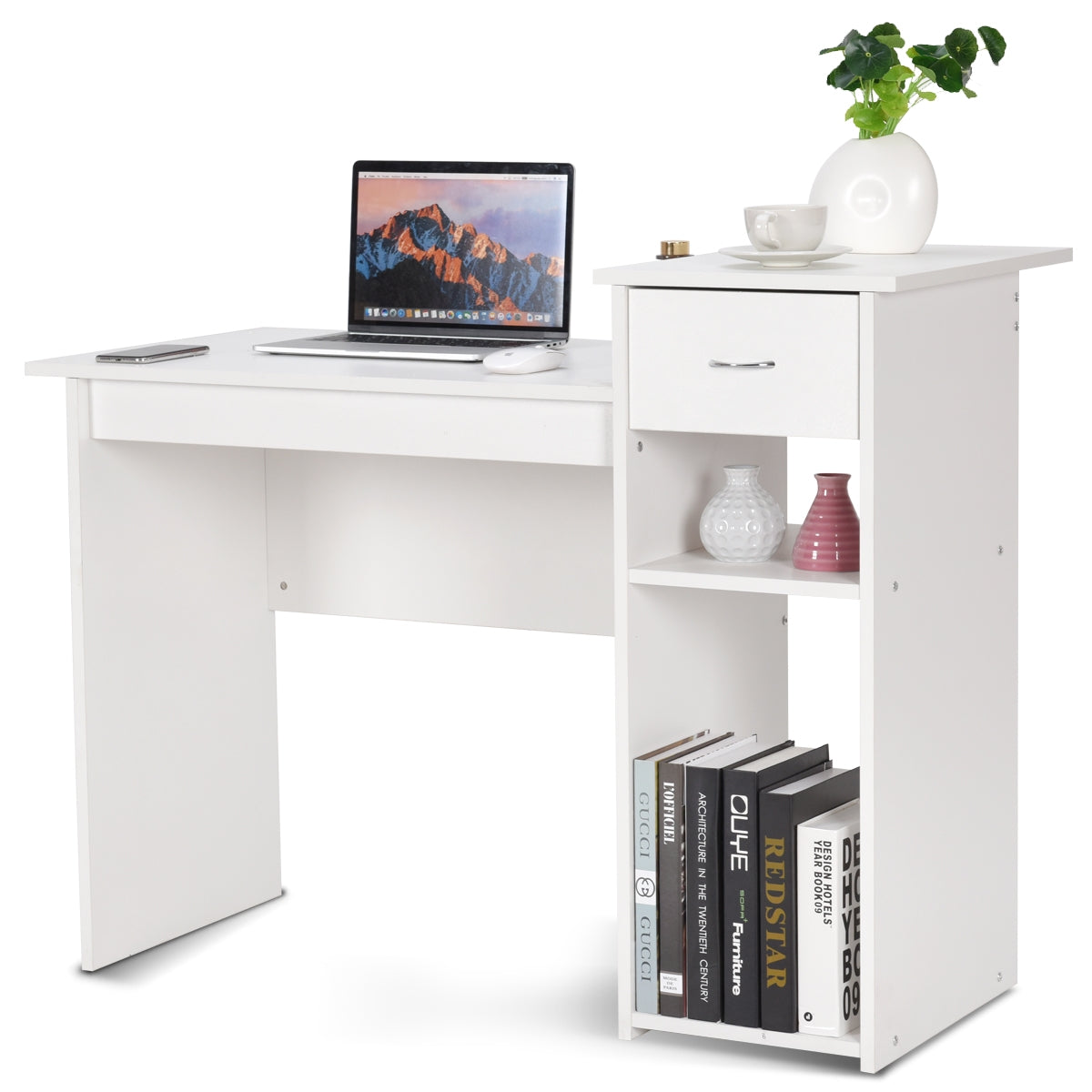 Mesa de Computador para Escritório 108 x 50 x 82 cm Branco