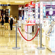 Suporte de Orientação de Pessoas com 4 Postes e Base em Aço Inoxidável para Hotel, Aeroporto, Concerto e Cinema