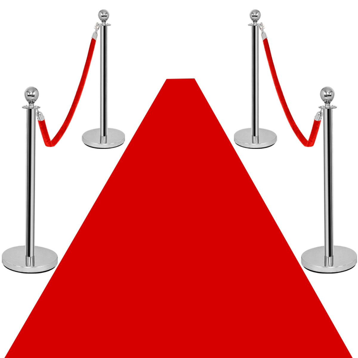 Suporte de Orientação de Pessoas com 4 Postes e Base em Aço Inoxidável para Hotel, Aeroporto, Concerto e Cinema