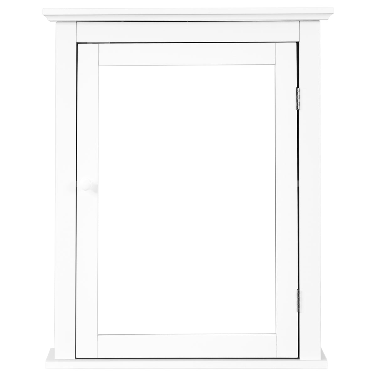 Armário de Casa de Banho com Espelho de Parede Organizador com Porta e Prateleira Ajustável Gabinete de Arrumação 56 x 15 x 69,5 cm Branco