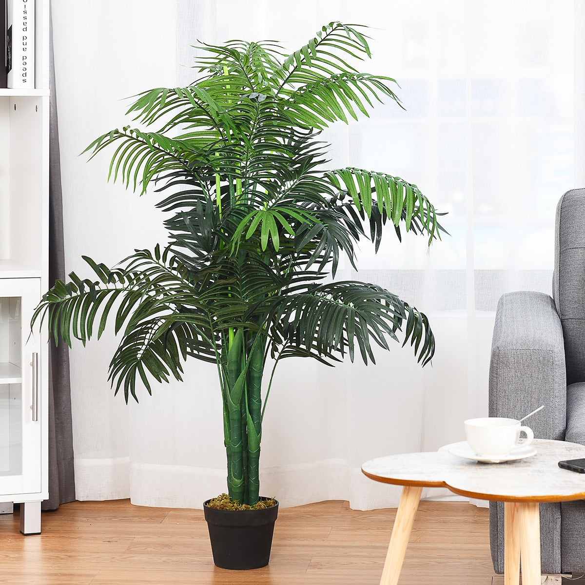 Planta Palmeira Artificial de 110 cm para Decoração em Escritório e Casa