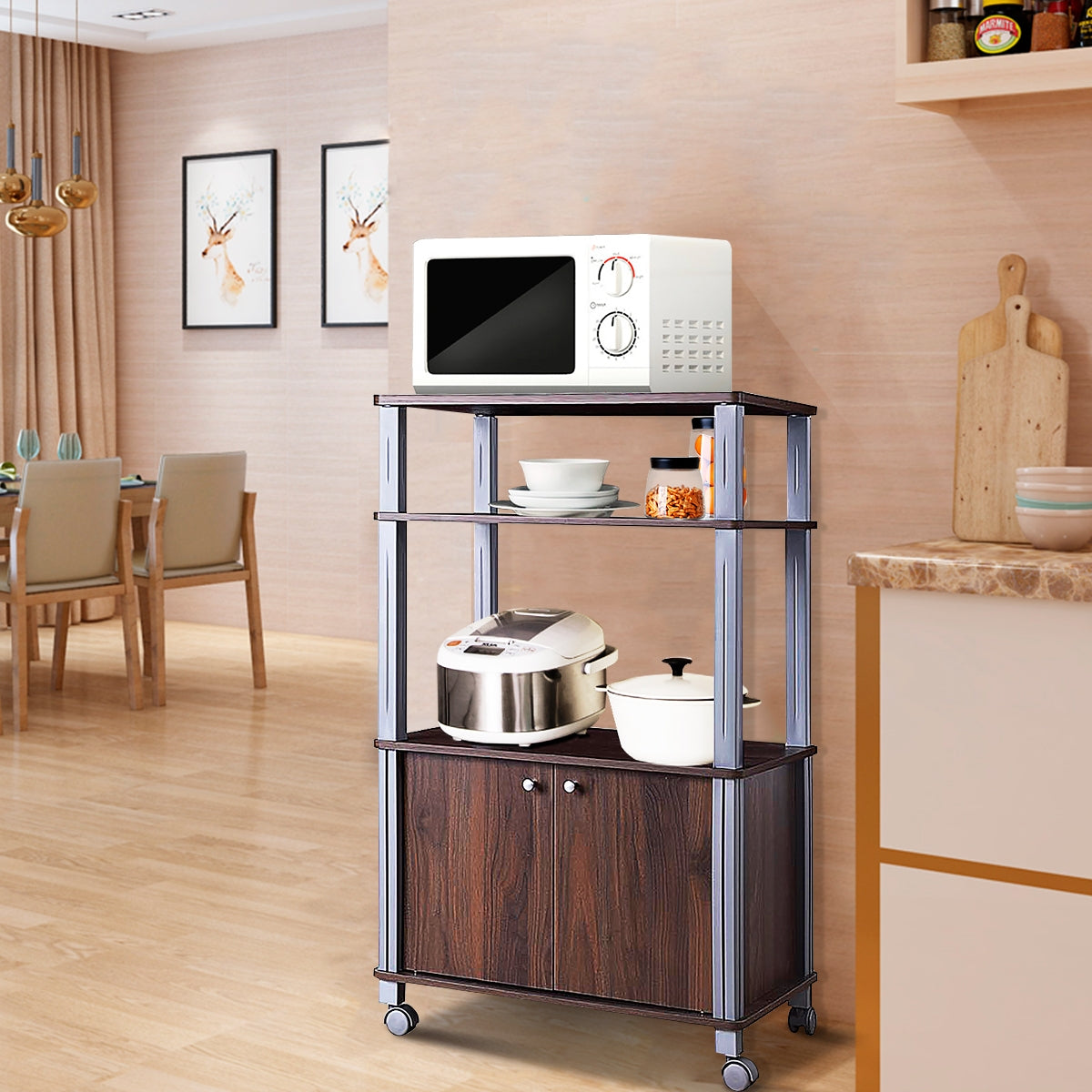 Estante Suporte de Micro ondas Carrinho de Forno Organizador Armazenamento na Cozinha 60 x 40 x 98 cm Café