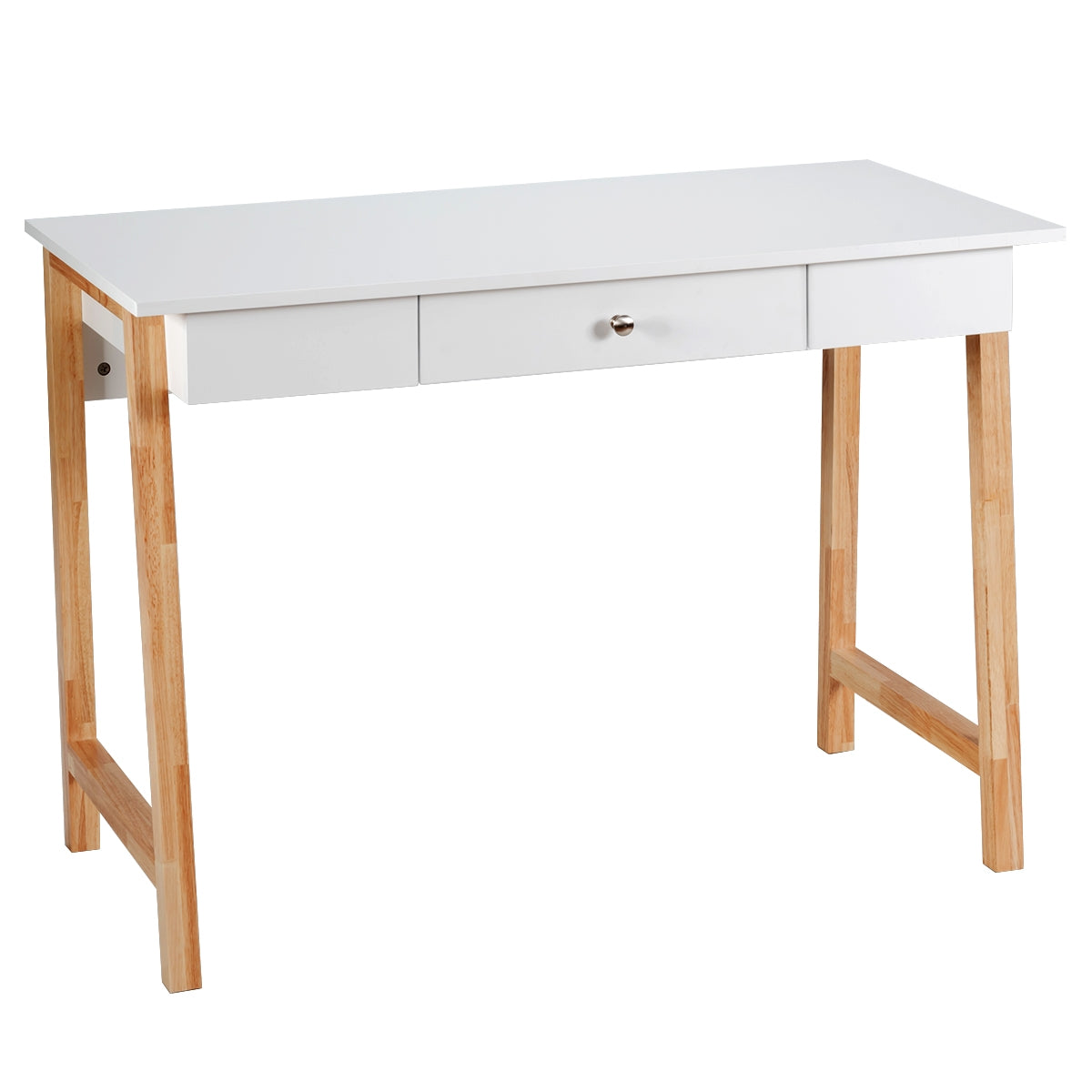 Secretária Multifuncional com Gaveta Grande Tocador com Superfície Ampla para Computador Casa Escritório Estudo Branco 106 x 50 x 75,5 cm