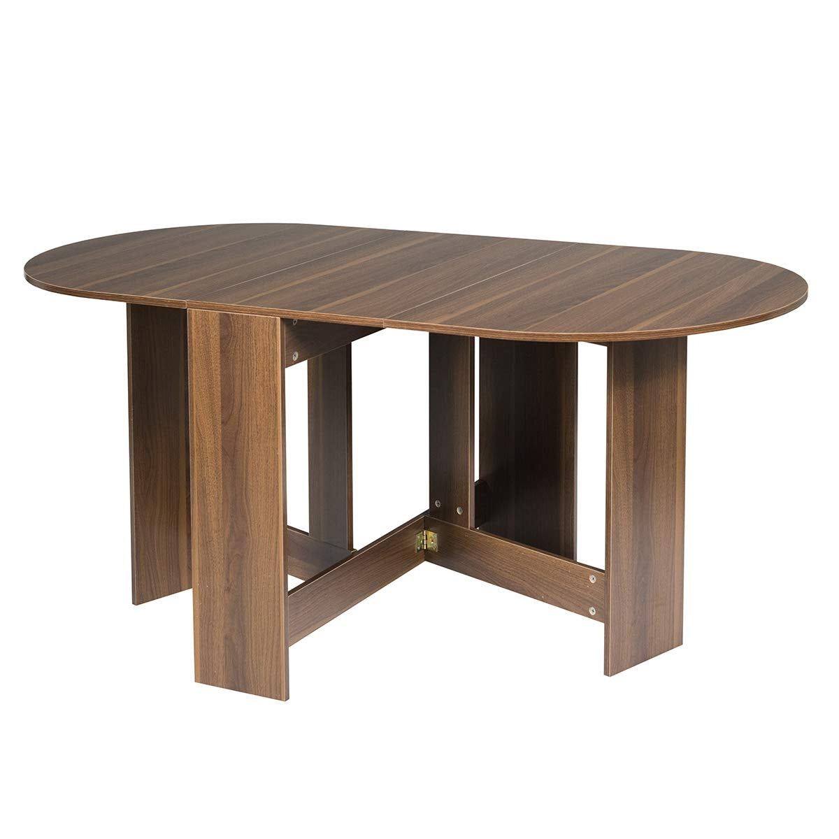 Mesa Dobrável Mesa de Jantar para Cozinha Varanda Jardim 163 x 80 x 75 cm Castanho