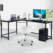 Escritório de Canto para Computador em Casa ou Escritório Mesa de Computador em Forma de L 168 x 125 x 74 cm Preto