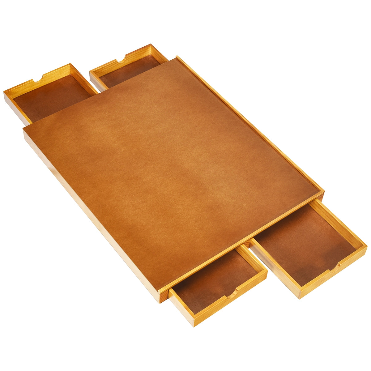 Mesa de Madeira para Puzzle de 1000-1500 Peças com Superfície Lisa e 4 Gavetas 80 x 65 x 7 cm