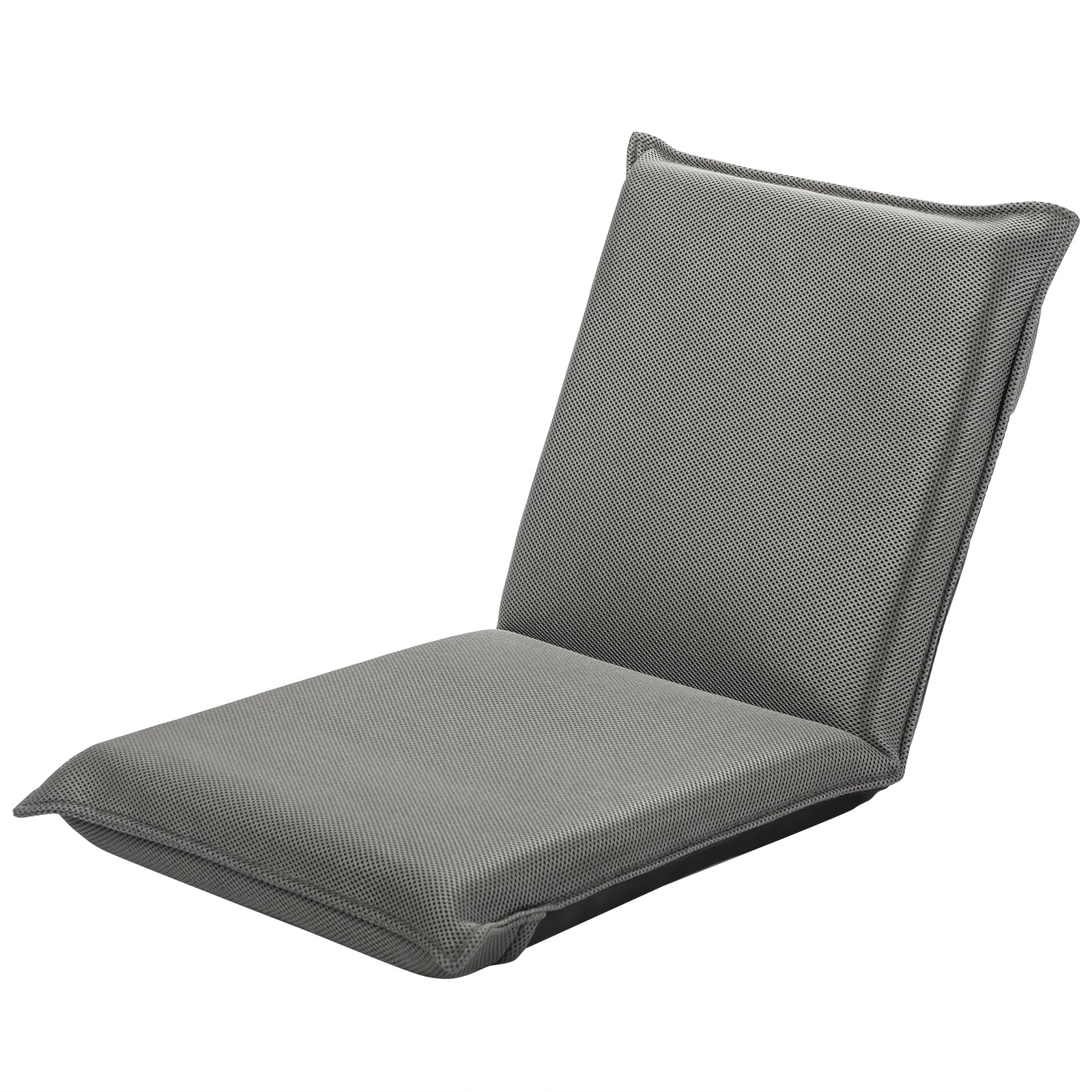 Sillón Reclinável Acolchoado Regulável para Leitura e Meditação - Cinzento 98 x 47 x 7,5 cm