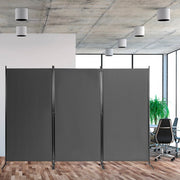 Biombo de 3 Paneis Separador de Ambientes Dobrável Divisor Tela de Privacidade para Casa Escritório Casa de Banho Quarto 260 x 183 cm Cinza
