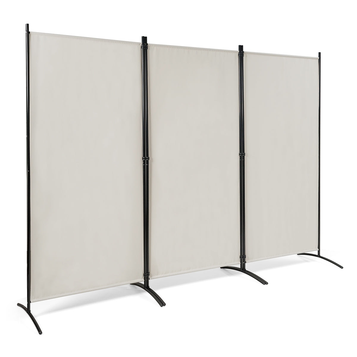 Biombo de 3 Paneles Separador de Ambientes Plegável Divisor Pantalla de Privacidad para Casa Oficina Baño Dormitorio 260 x 183 cm Blanco